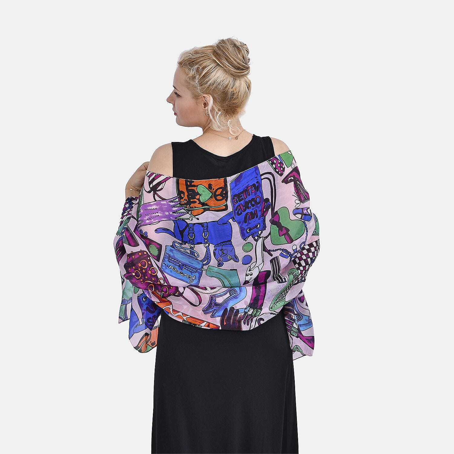 LA MAREY Floral Printed Mulberry Silk Scarf 