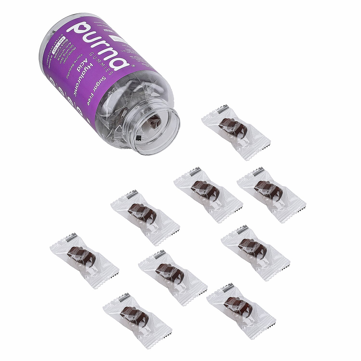 PURNA Sugar Free Blackcurrant Hyaluronic Acid - 60 Gummies (2 Month Supply)