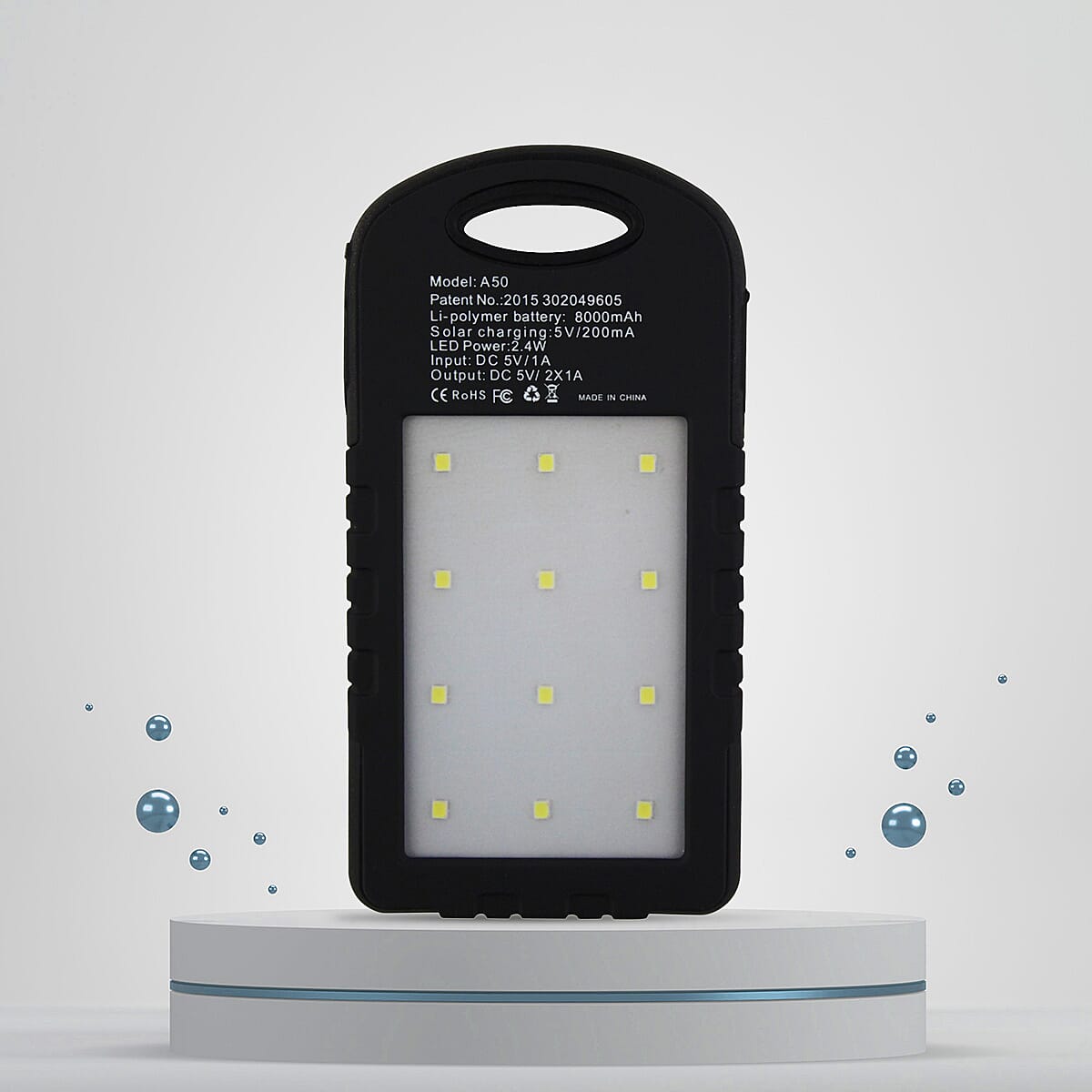 Solar Rechargeable Powerbank with Bright Light 4000 MaH