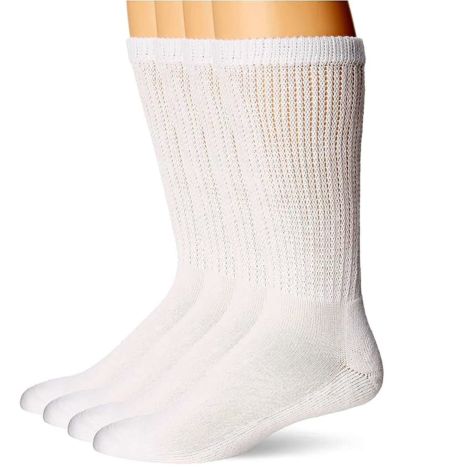 Pack of 4 Pairs - Medi Peds Health and Wellness Socks - White