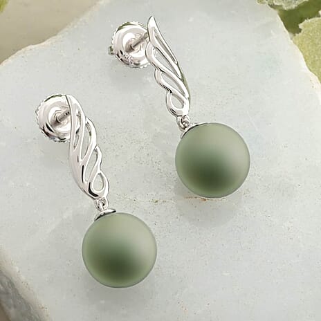 18K W Gold  AAA   Tahiti Pearl  Earring 10.00 pc,  Gold Wt. 1.53 Gms  10.000  Ct.