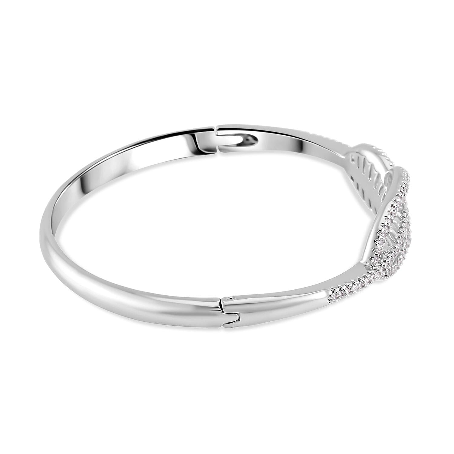 Cubic Zirconia Leaf Bangle