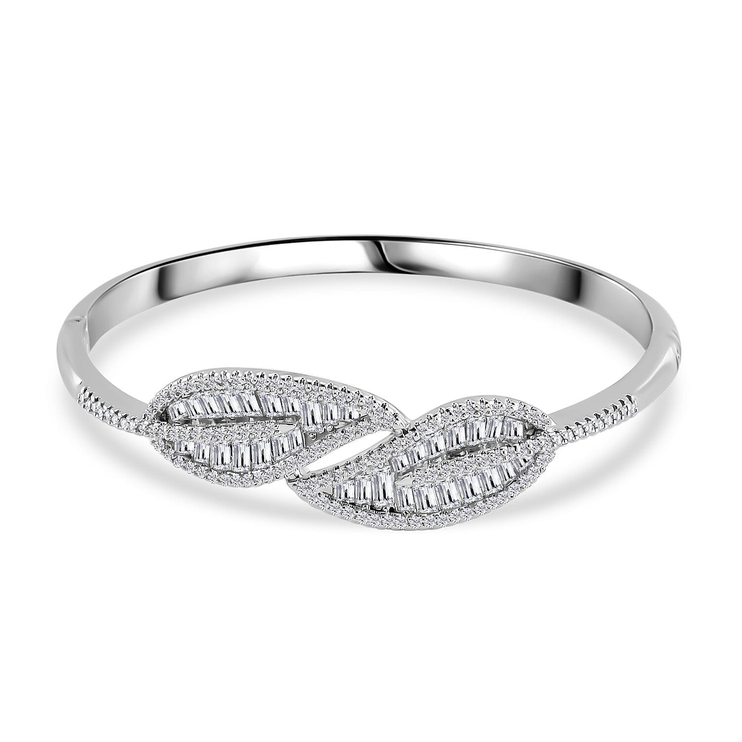 Cubic Zirconia Leaf Bangle