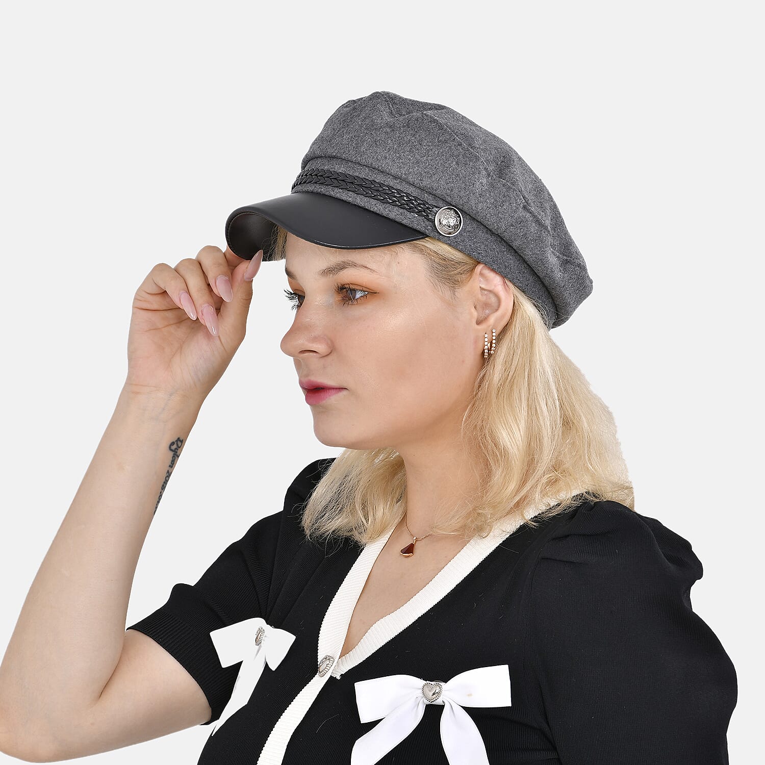 Classic Baker Boy Bretan Hat - Grey