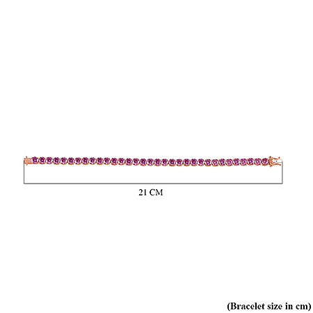 Pink Moissanite Link Bracelet (Size - 8.0) in 18K Vermeil Yellow