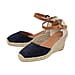 Lotus: Suede Antonella Espadrille Wedge Shoes - Navy