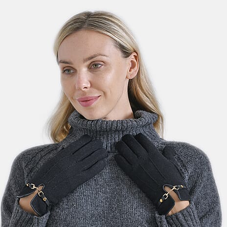 Winter Must-Have - Cashmere Touch Screen Gloves - Black