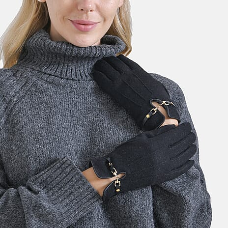 Winter Must-Have - Cashmere Touch Screen Gloves - Black