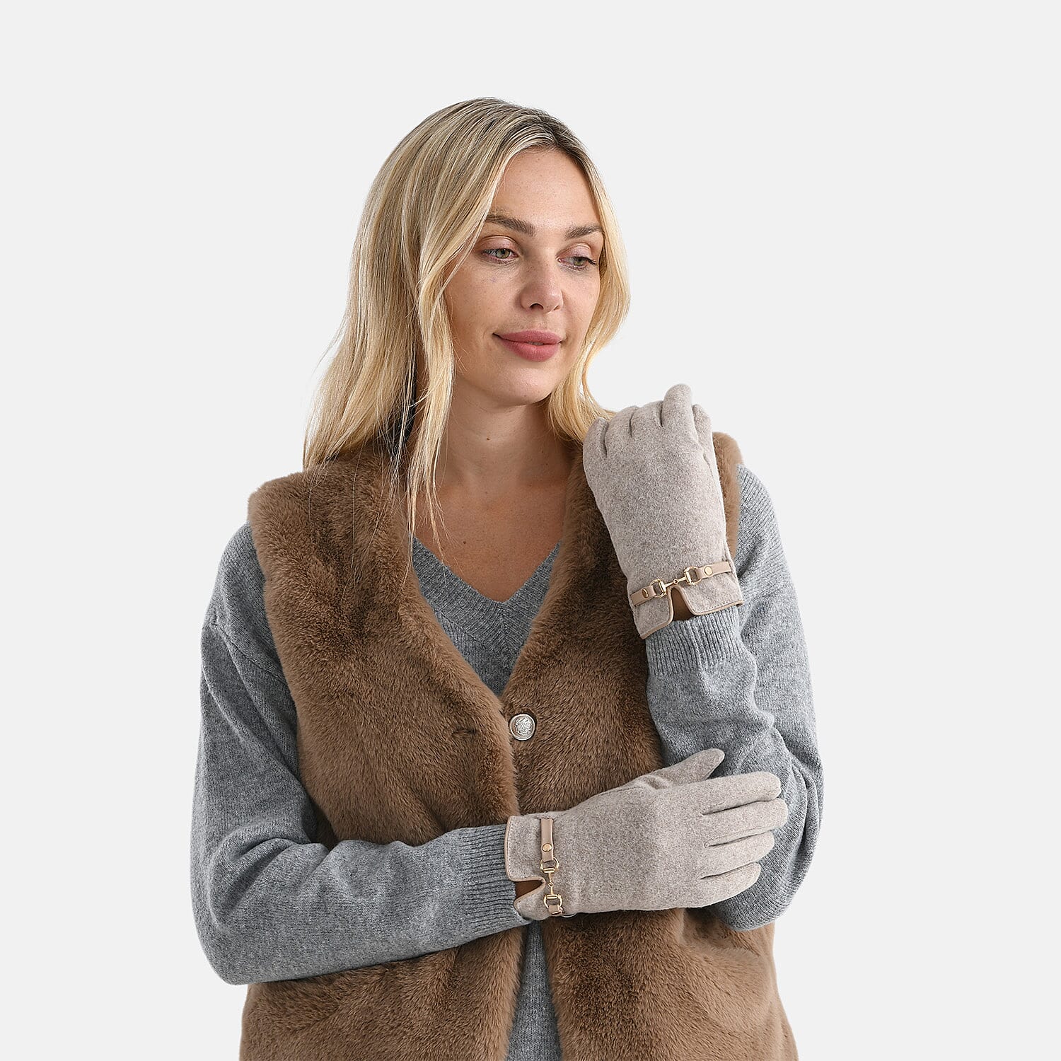Winter Must-Have - Cashmere Touch Screen Gloves - Khaki