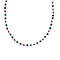 Ruby, Emerald & Tanzanite  Beads Necklace (Size - 20) in Rhodium Overlay Sterling Silver 25.00 Ct.