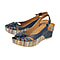 Lotus: Leather Caria Slingback Shoes - Navy