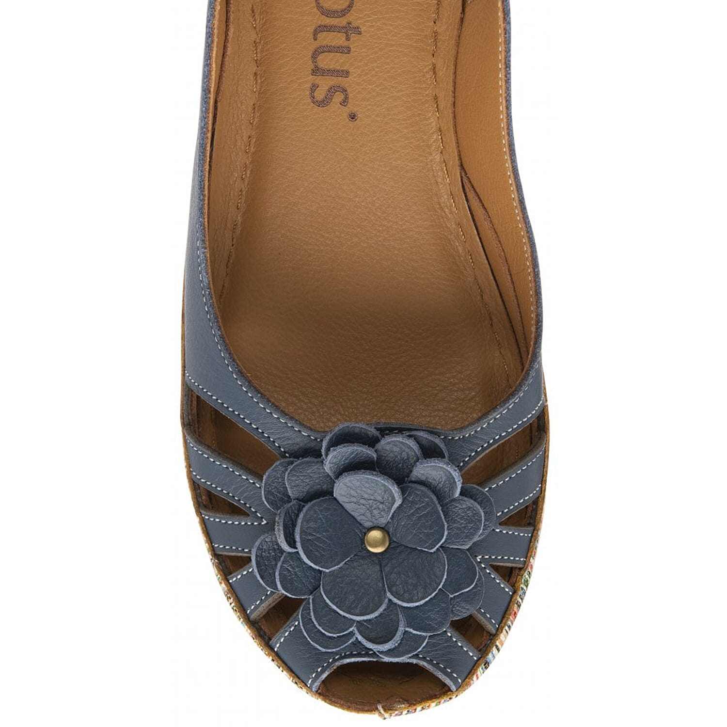 Lotus: Leather Caria Slingback Shoes - Navy