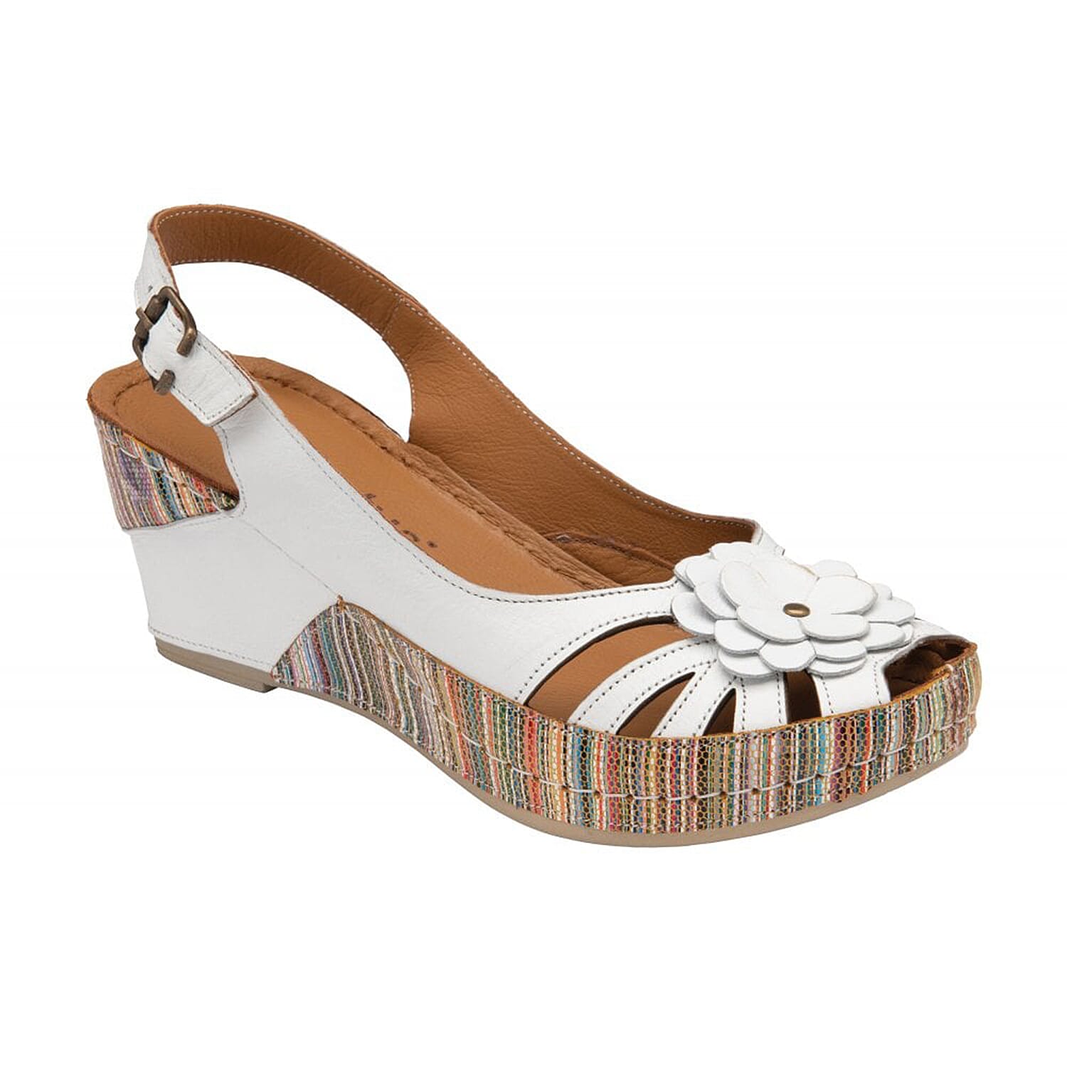 LOTUS Leather Caria Slingback Shoes (Size 3) - White