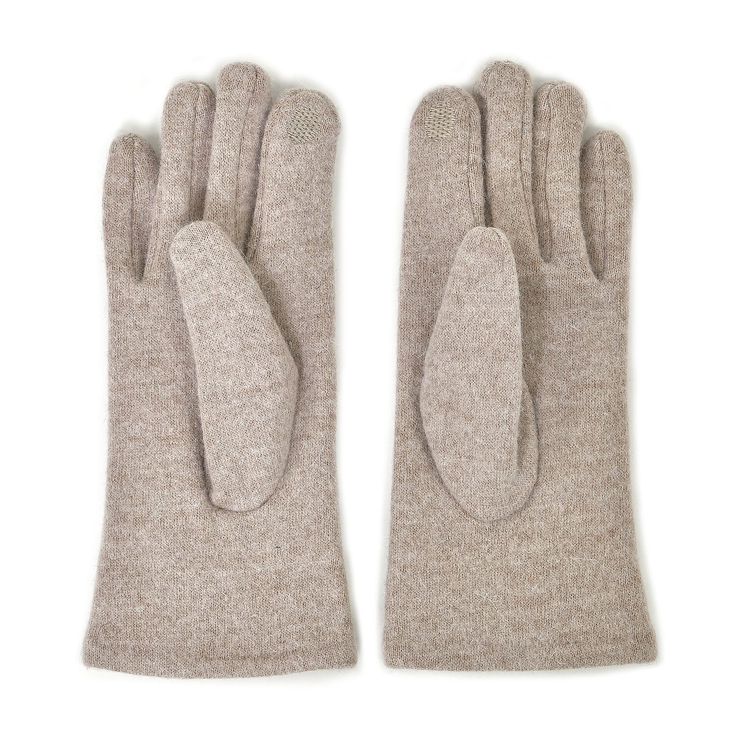 Winter Must-Have - Cashmere Touch Screen Beaded Gloves - Beige