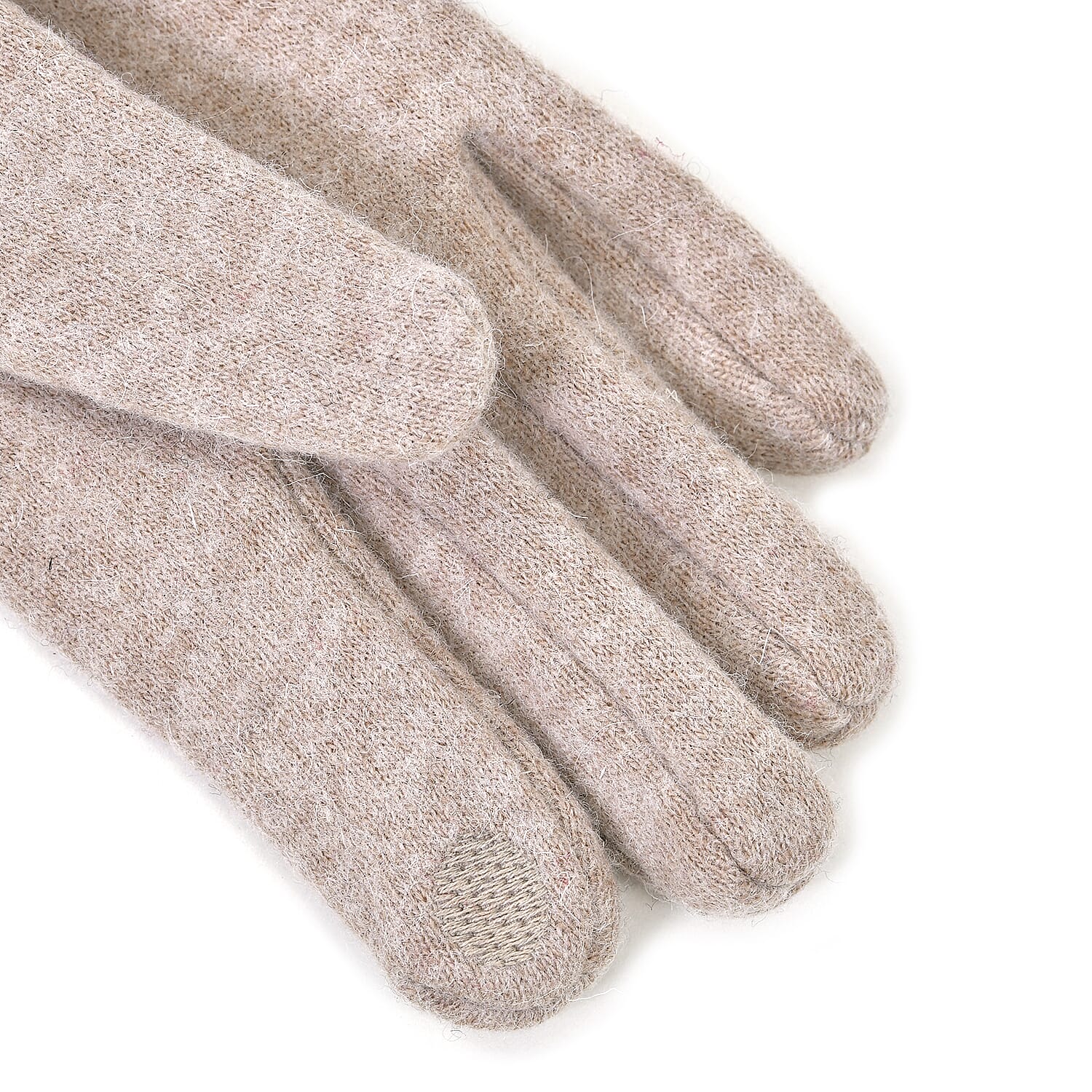 Winter Must-Have - Cashmere Touch Screen Beaded Gloves - Beige