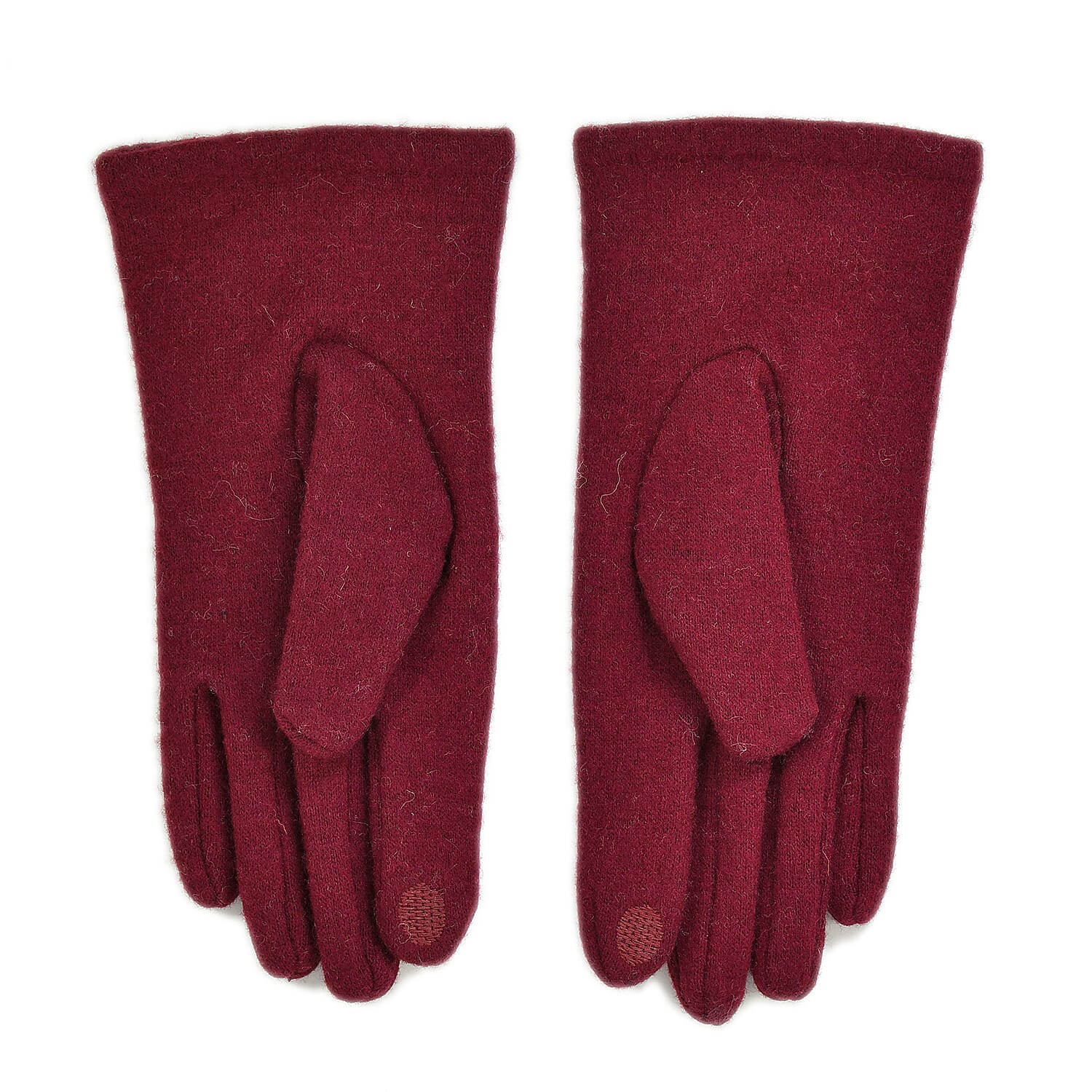 Winter Must-Have - Cashmere Touch Screen Beaded Gloves - Burgundy