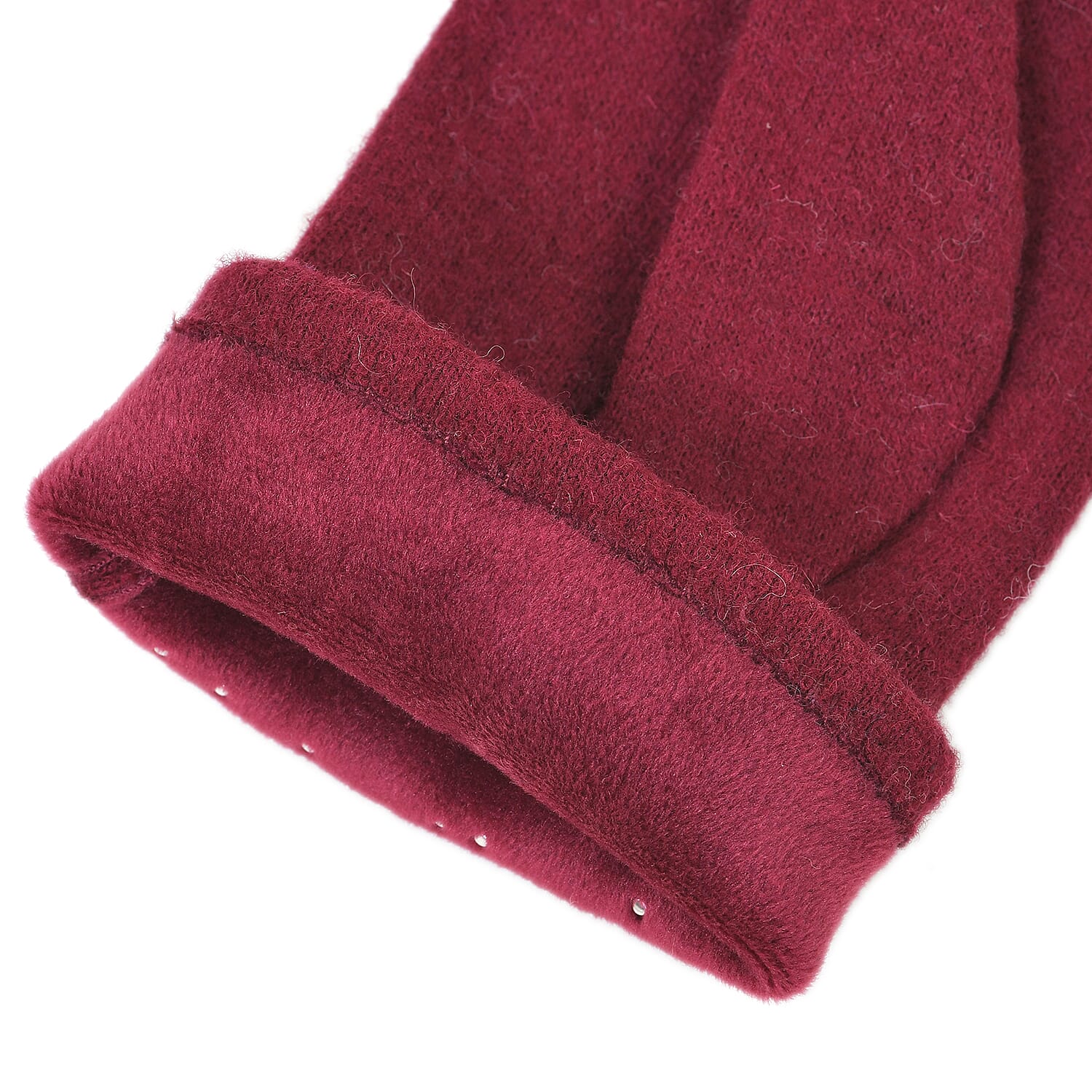 Winter Must-Have - Cashmere Touch Screen Beaded Gloves - Burgundy