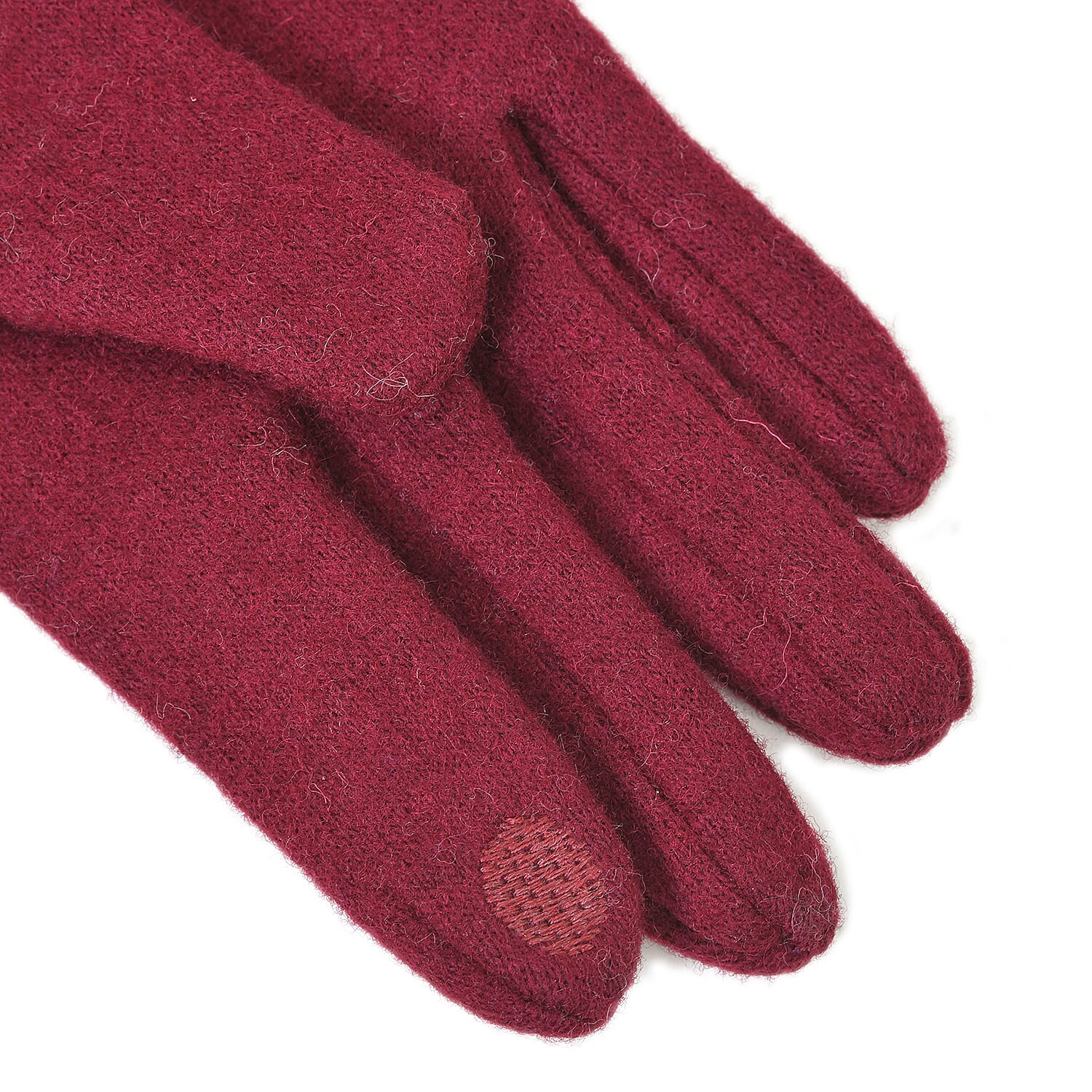 Winter Must-Have - Cashmere Touch Screen Beaded Gloves - Burgundy