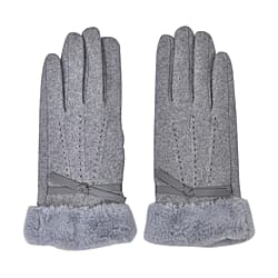 Cashmere Gloves with Faux Fur Trim
