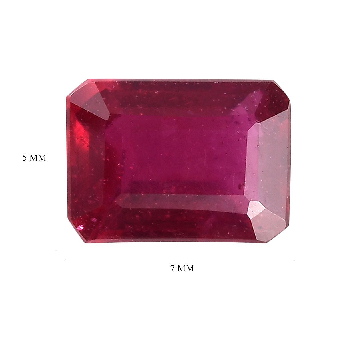 Fissure Filled Ruby Octagon 7x5 mm