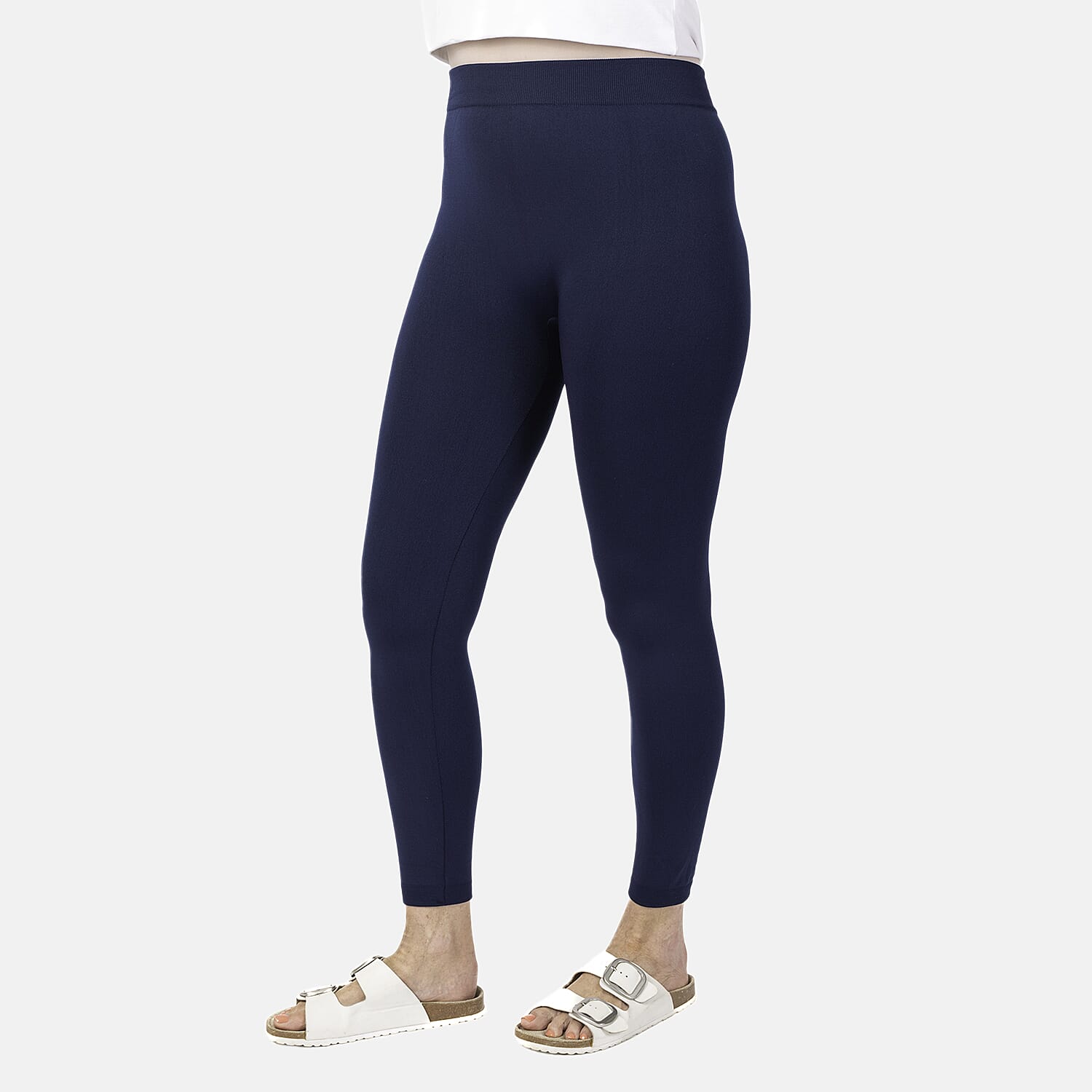 Emelia 2 Pack Fleece Lined Leggings (Size L) - Navy