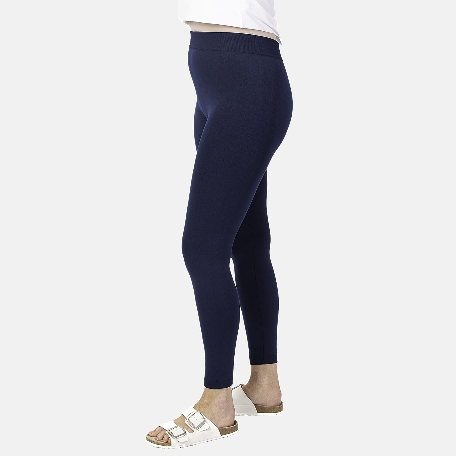 Emelia 2 Pack Fleece Lined Leggings (Size L) - Navy