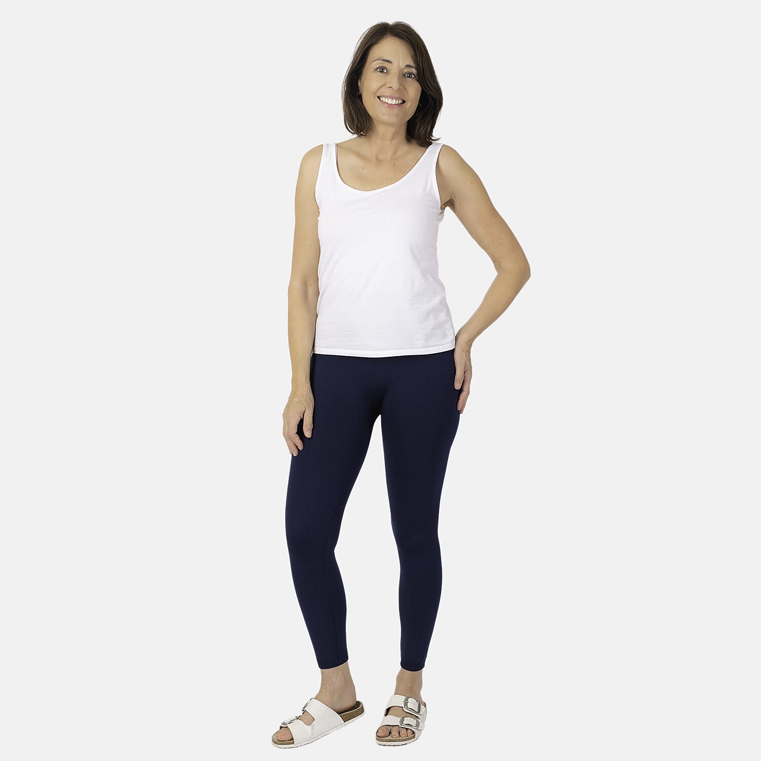 Emelia 2 Pack Fleece Lined Leggings (Size S) - Navy