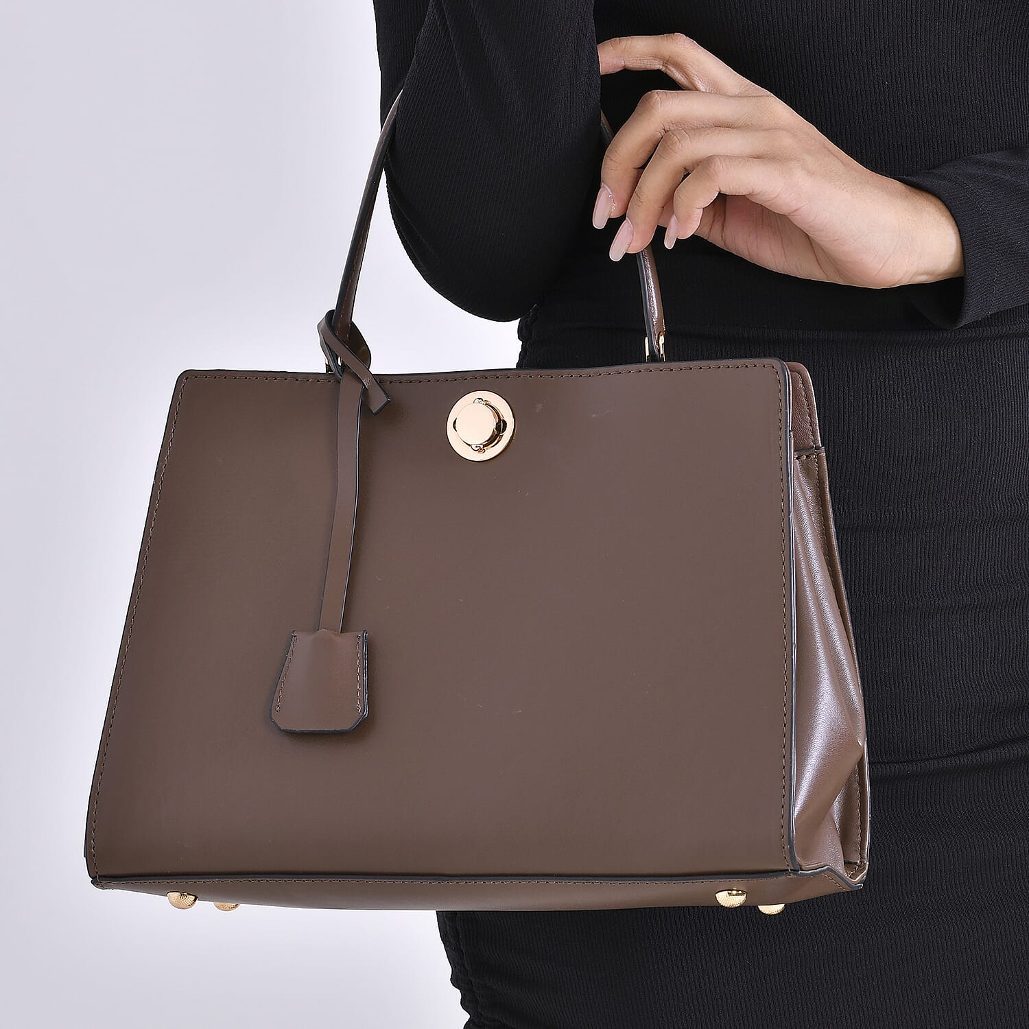 One Time Designer Closeout Deal - Genuine Leather Crossbody Bag - Coffee