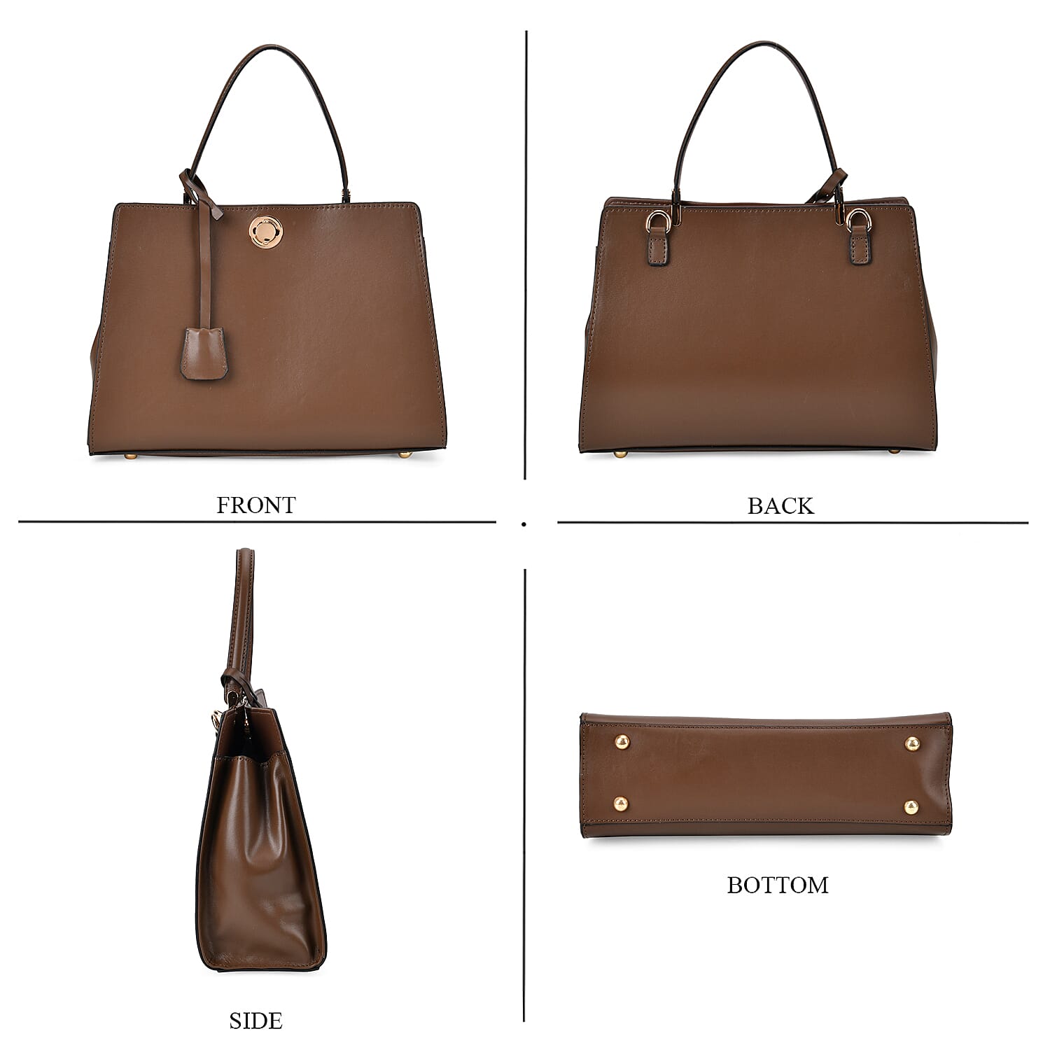 One Time Designer Closeout Deal - Genuine Leather Crossbody Bag - Coffee