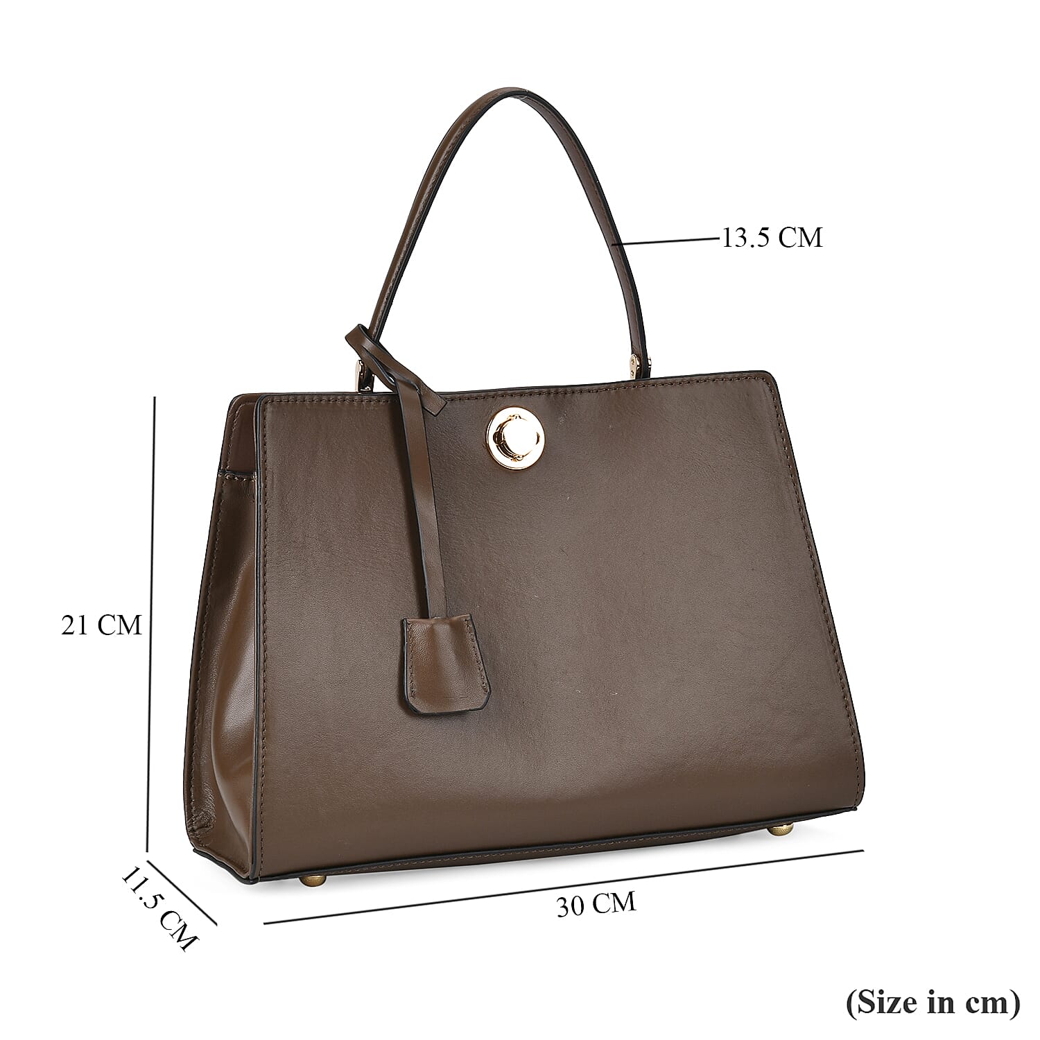One Time Designer Closeout Deal - Genuine Leather Crossbody Bag - Coffee