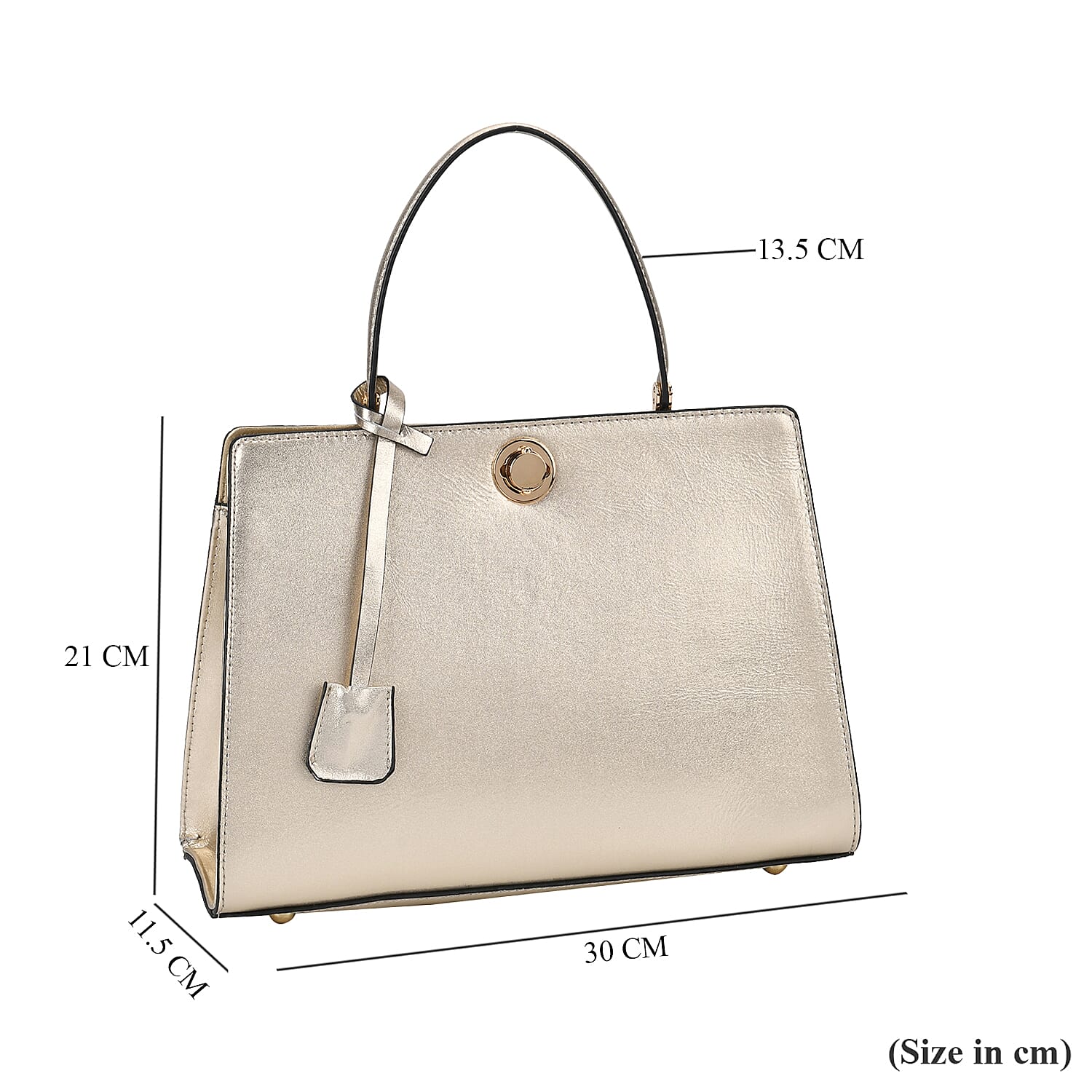 Genuine Leather Solid Crossbody Bag (Size 30x11x21 cm) - Gold & Black