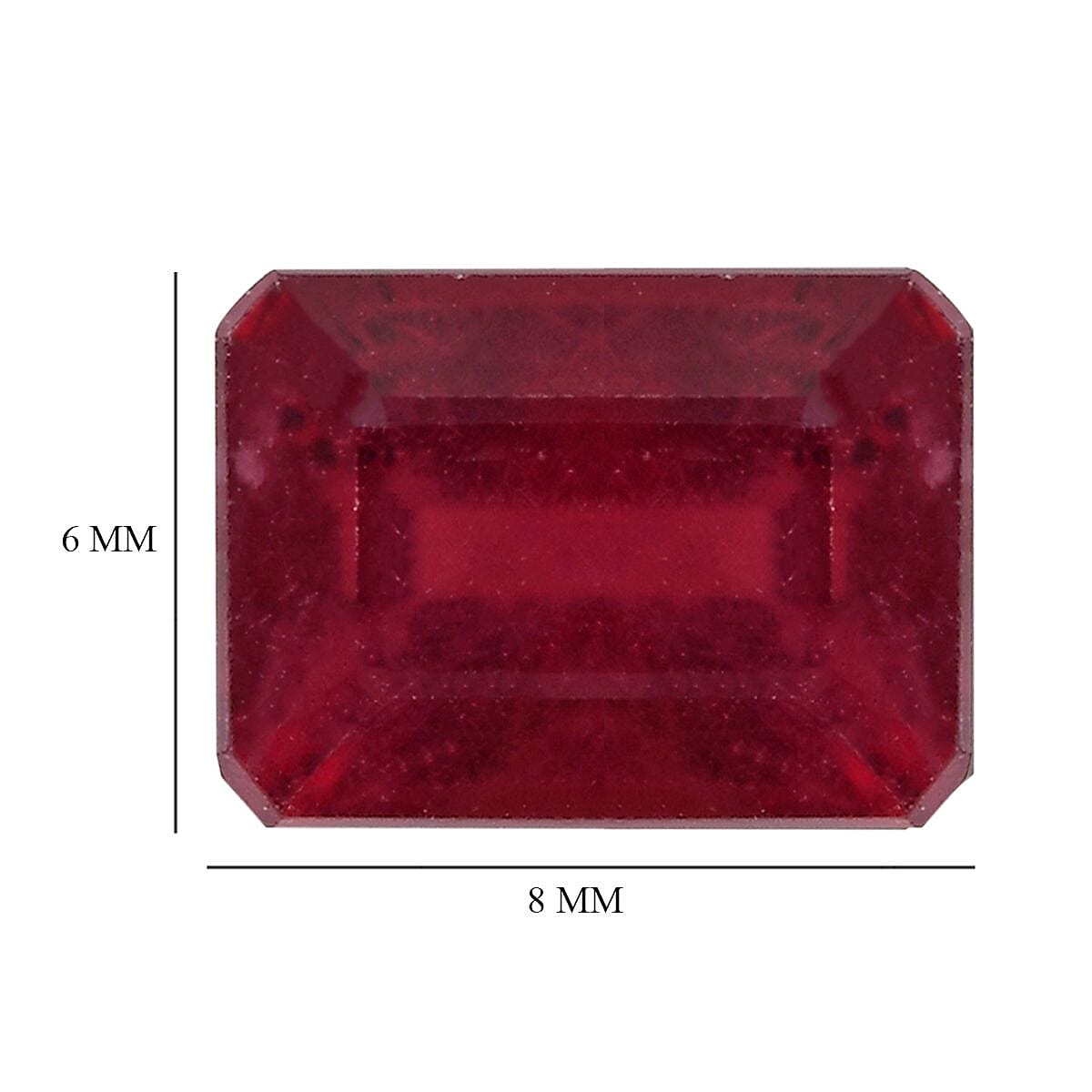 Fissure Filled Ruby Octagon 8x6 mm
