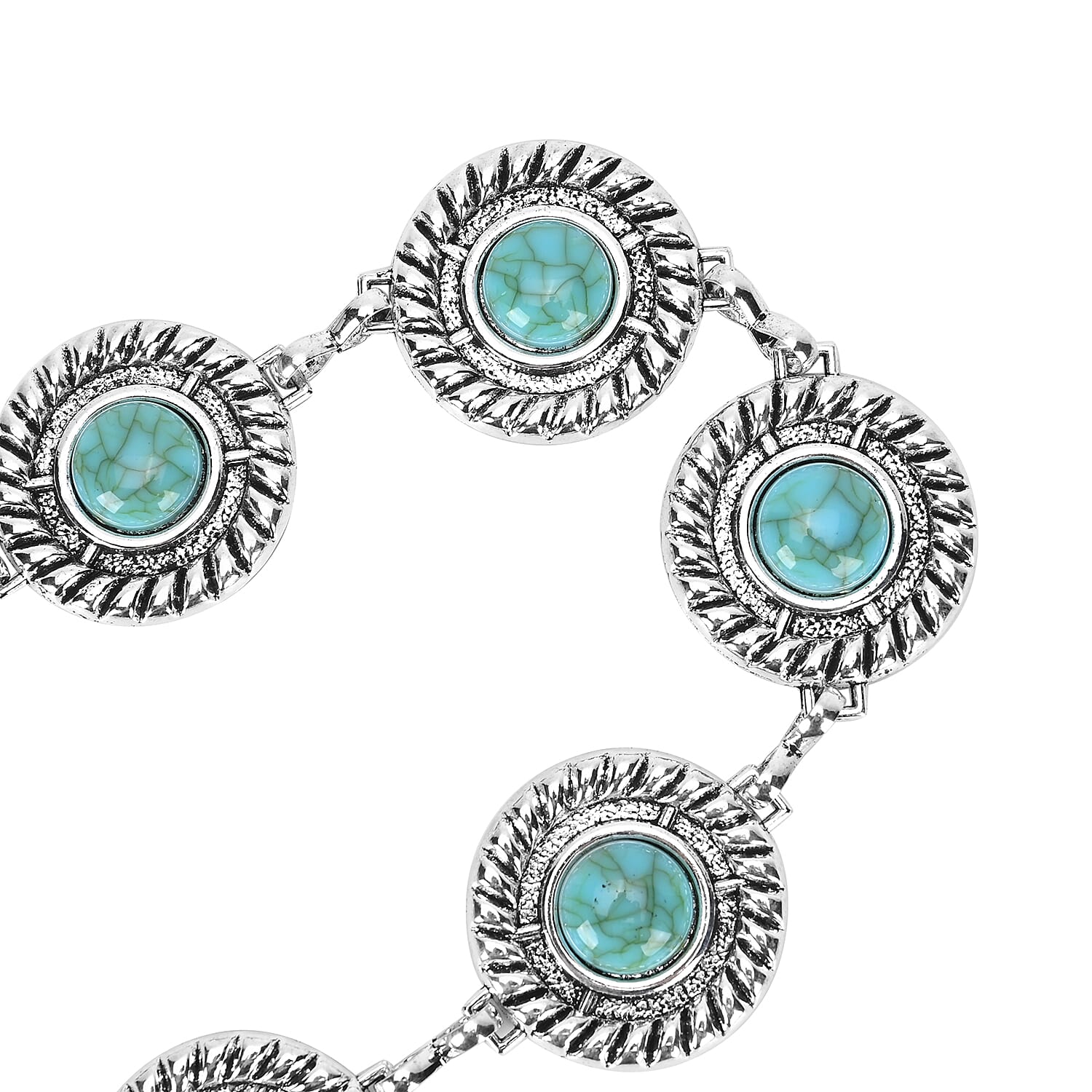 Women Concho Chain-Link Belt (Free Size, 110 cm) - Silver