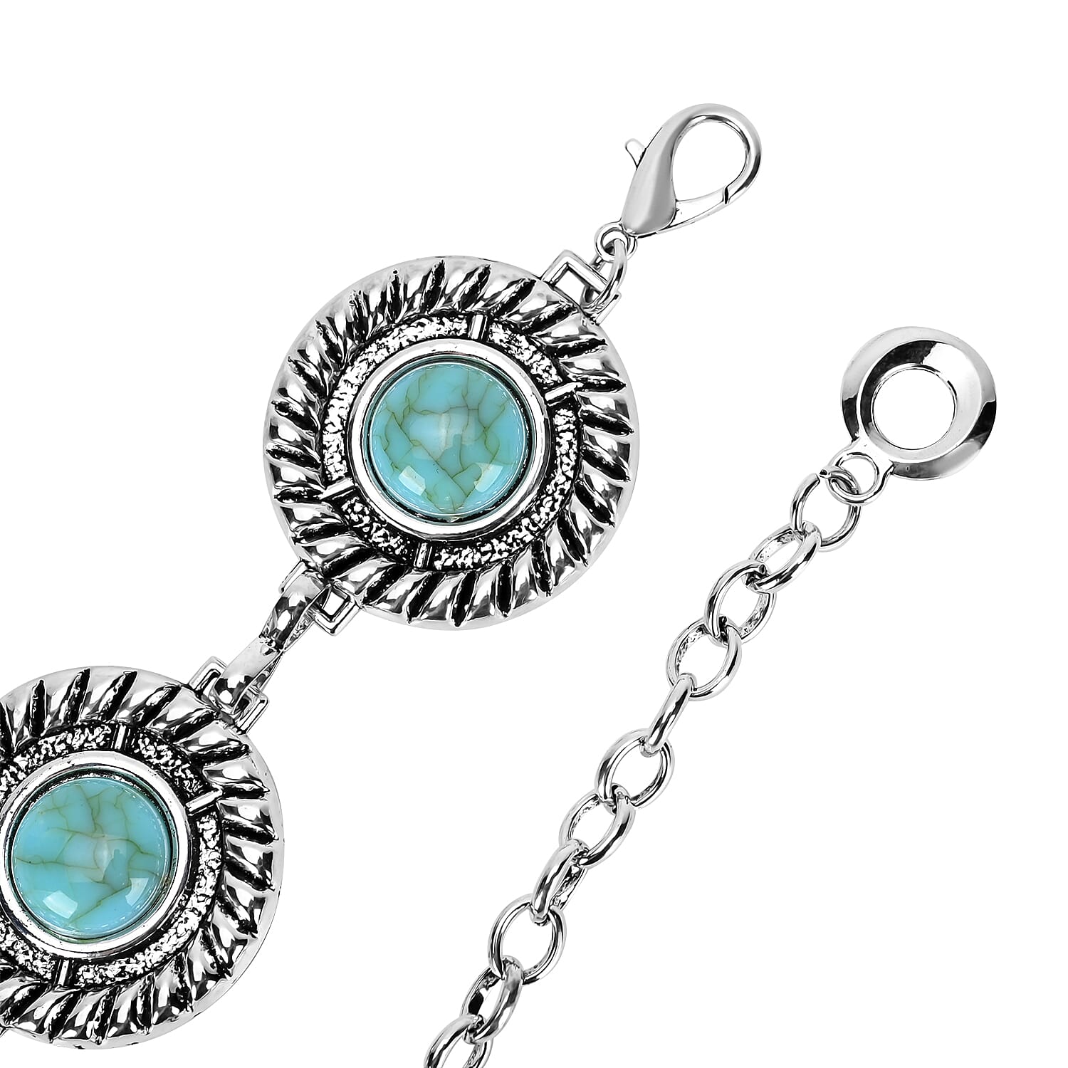 Women Concho Chain-Link Belt (Free Size, 110 cm) - Silver