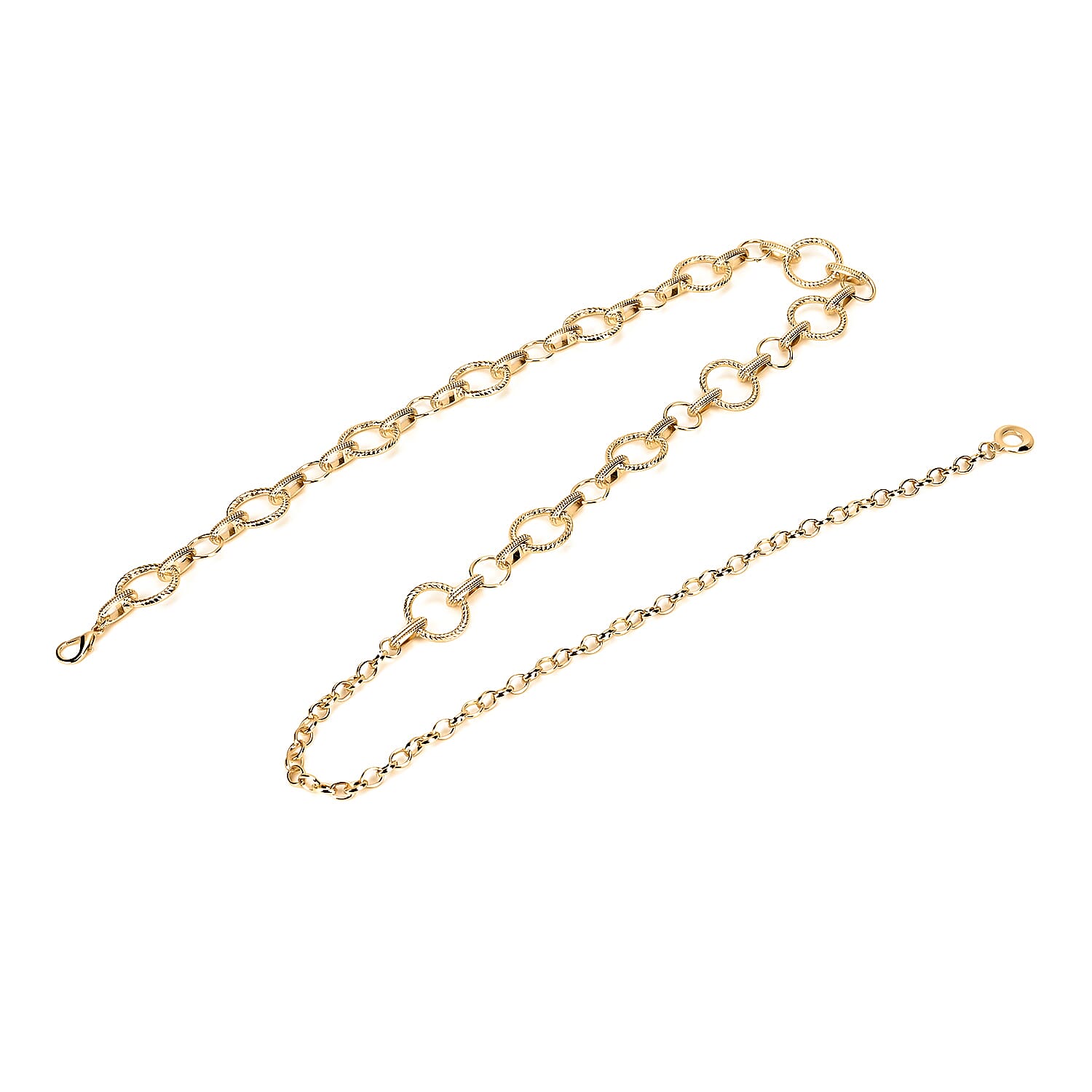Women Ring Chain-Link Belt (Free Size,108 cm) - Golden