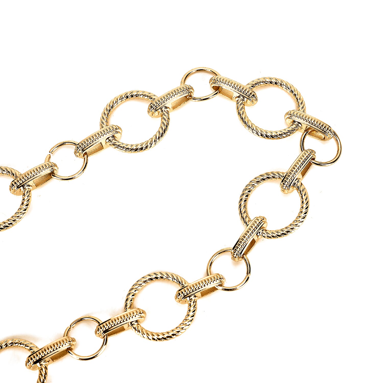 Women Ring Chain-Link Belt (Free Size,108 cm) - Golden