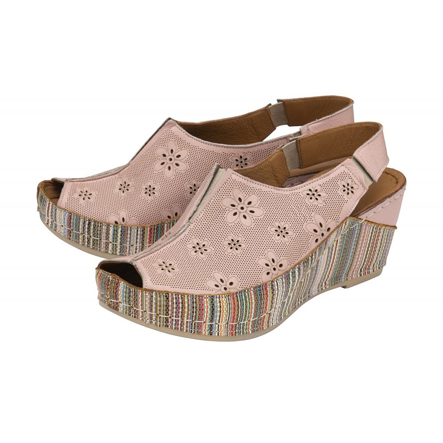 LOTUS Leather Deniz Wedge Shoes - Pink