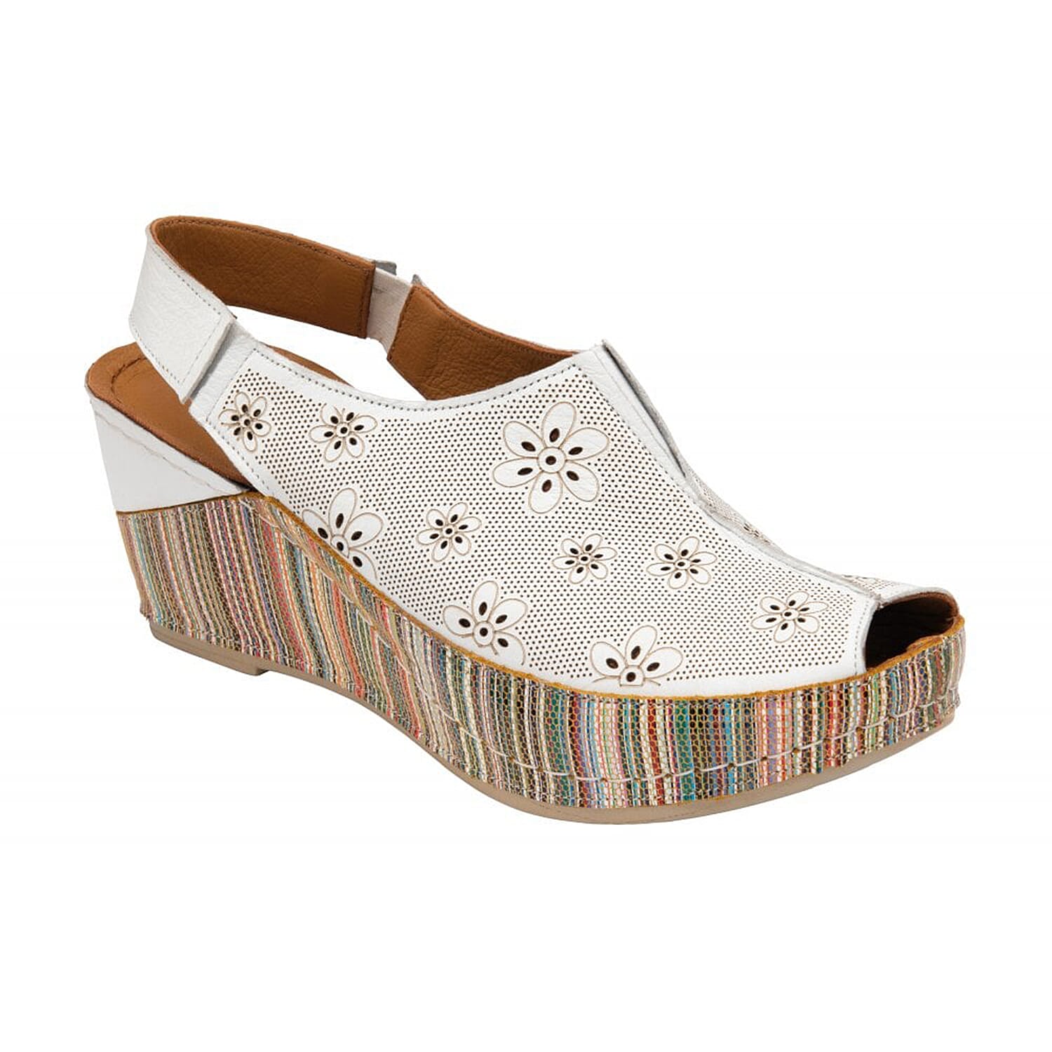 LOTUS Leather Deniz Wedge Shoes (Size 5) - White