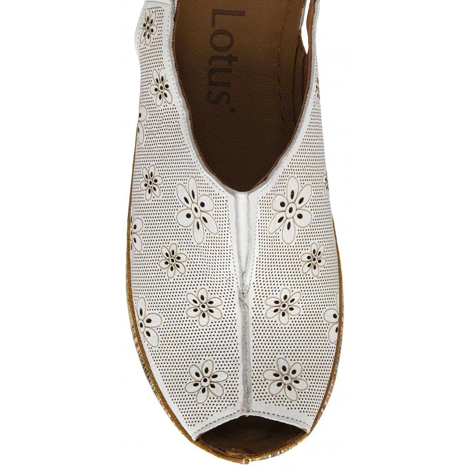 LOTUS Leather Deniz Wedge Shoes (Size 5) - White