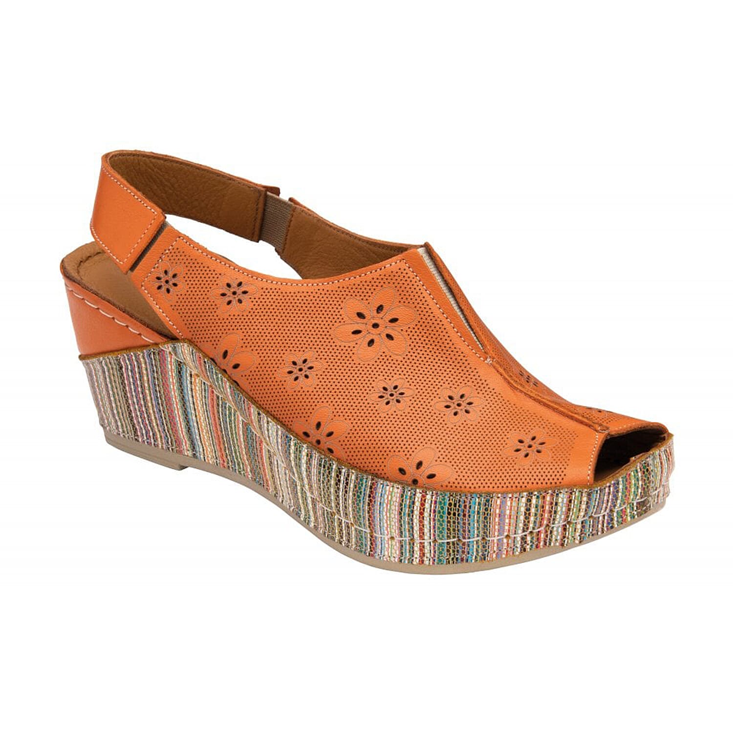 LOTUS Leather Deniz Wedge Shoes (Size 6) - Orange