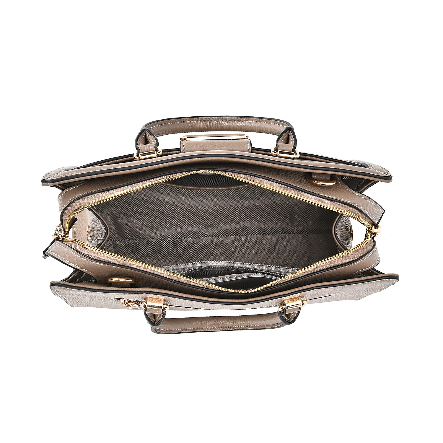 Designer Closeout - Genuine Leather Crossbody Bag With Handle Drop  (Size28x13x21 Cm) - Taupe