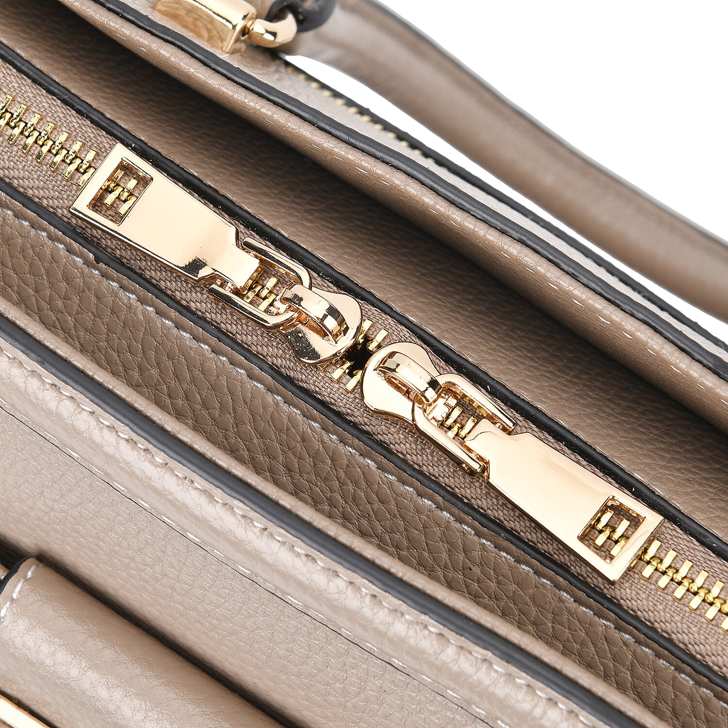 Designer Closeout - Genuine Leather Crossbody Bag With Handle Drop  (Size28x13x21 Cm) - Taupe