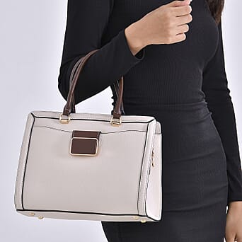 https://tjcuk.sirv.com/Products/77/3/7733684/Genuine-Leather-Solid-Crossbody-Bag-Size-18x13x21-cm-Off-White-Black_7733684_2.jpg?w=342&h=342