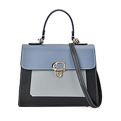 Genuine Leather Patterned Crossbody Bag with Detachable Strap