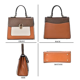 https://tjcuk.sirv.com/Products/77/3/7733703/Genuine-Leather-Patterned-Crossbody-Bag-Size-27x11x22-cm-Tan-White_7733703_3.jpg?w=342&h=342