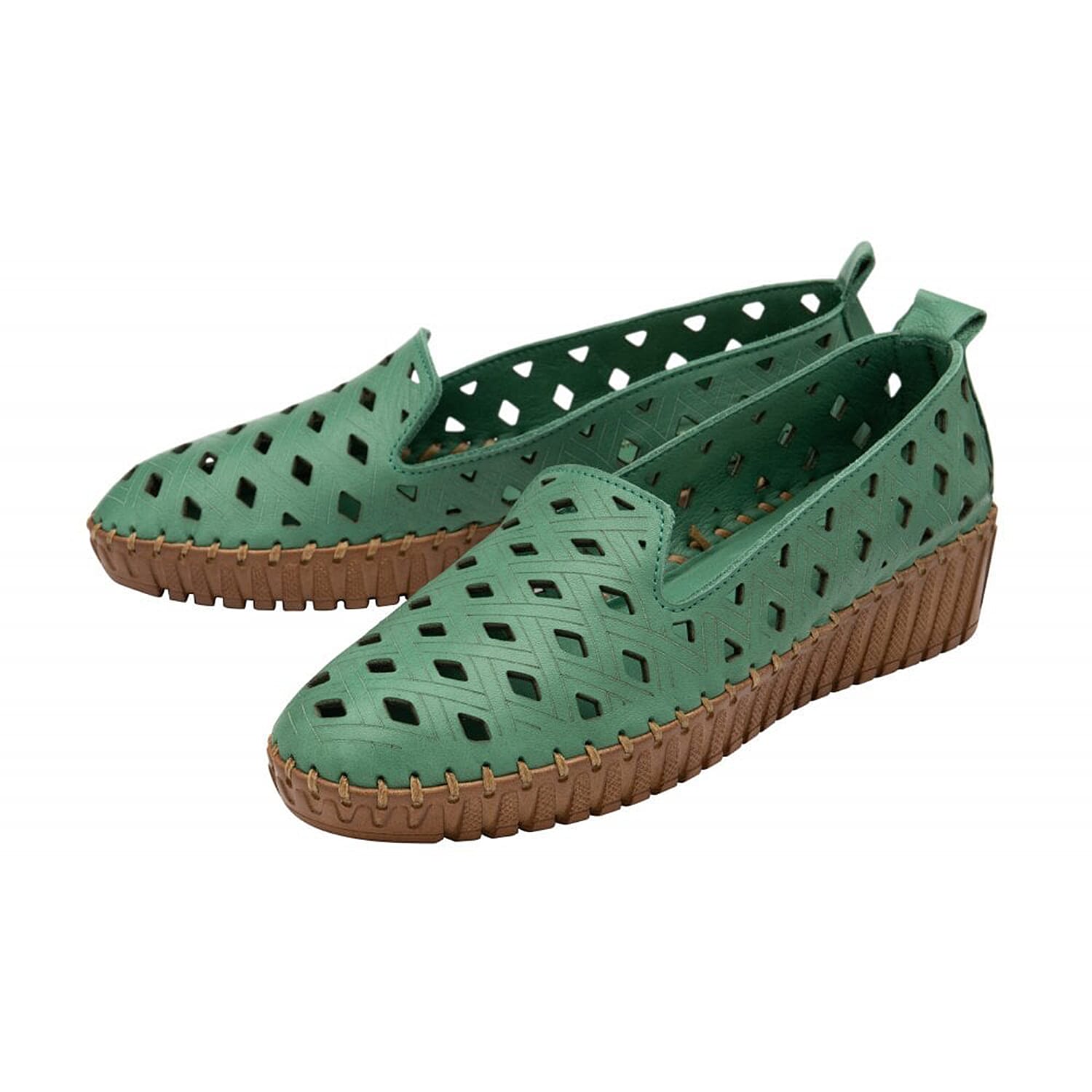 LOTUS Leather Karson Slip-On Shoes (Size 3) - Green