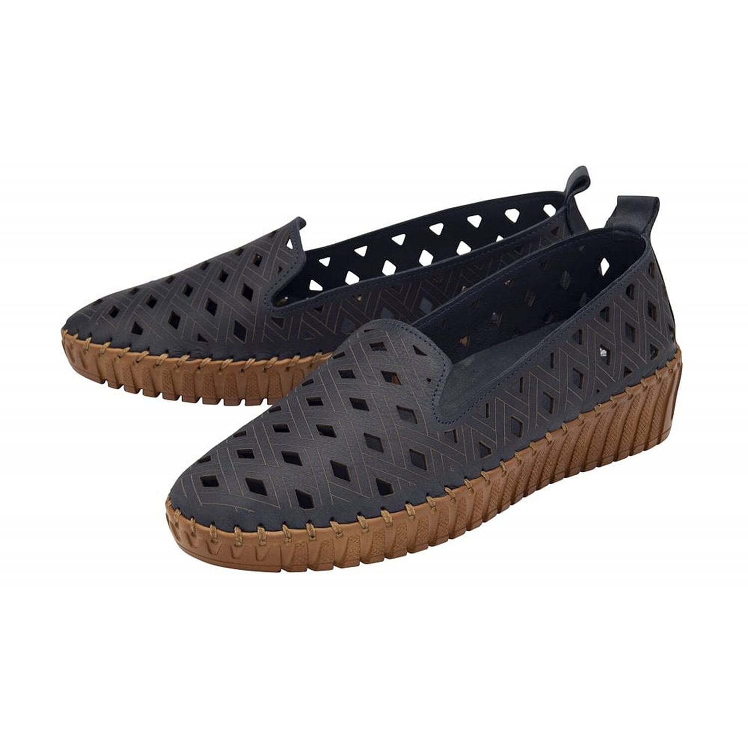 LOTUS Leather Karson Slip-On Shoes - Navy