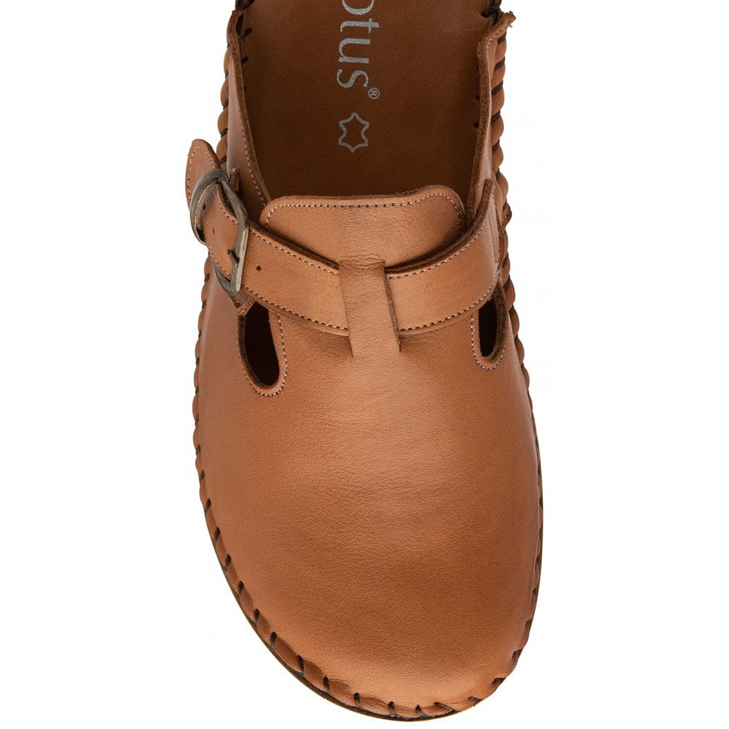 LOTUS Leather Kerry Round-Toe Mules (Size 4) - Tan