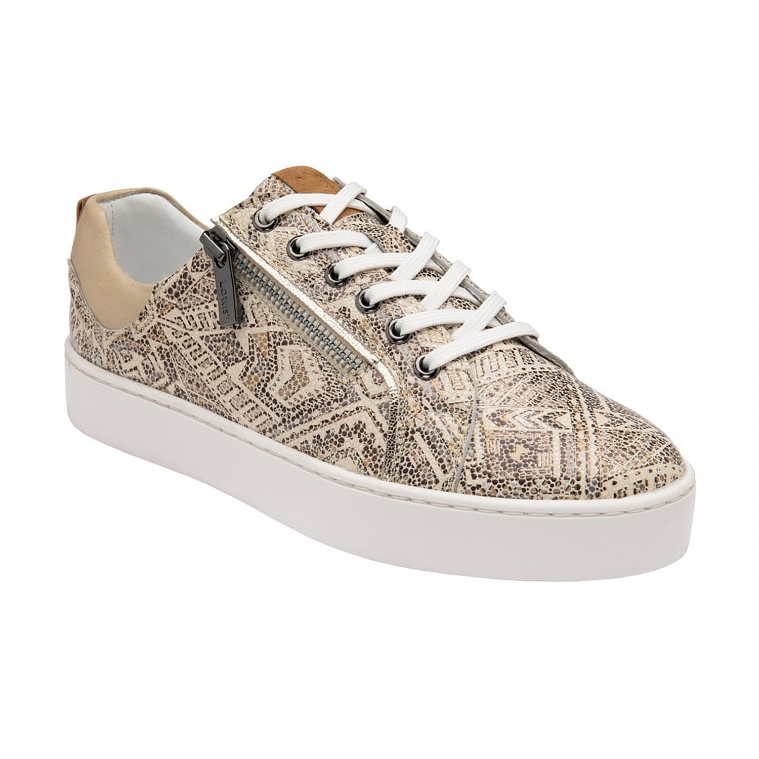 LOTUS Printed Leather Serene Casual Trainers  (Size 4) - Natural Tribal