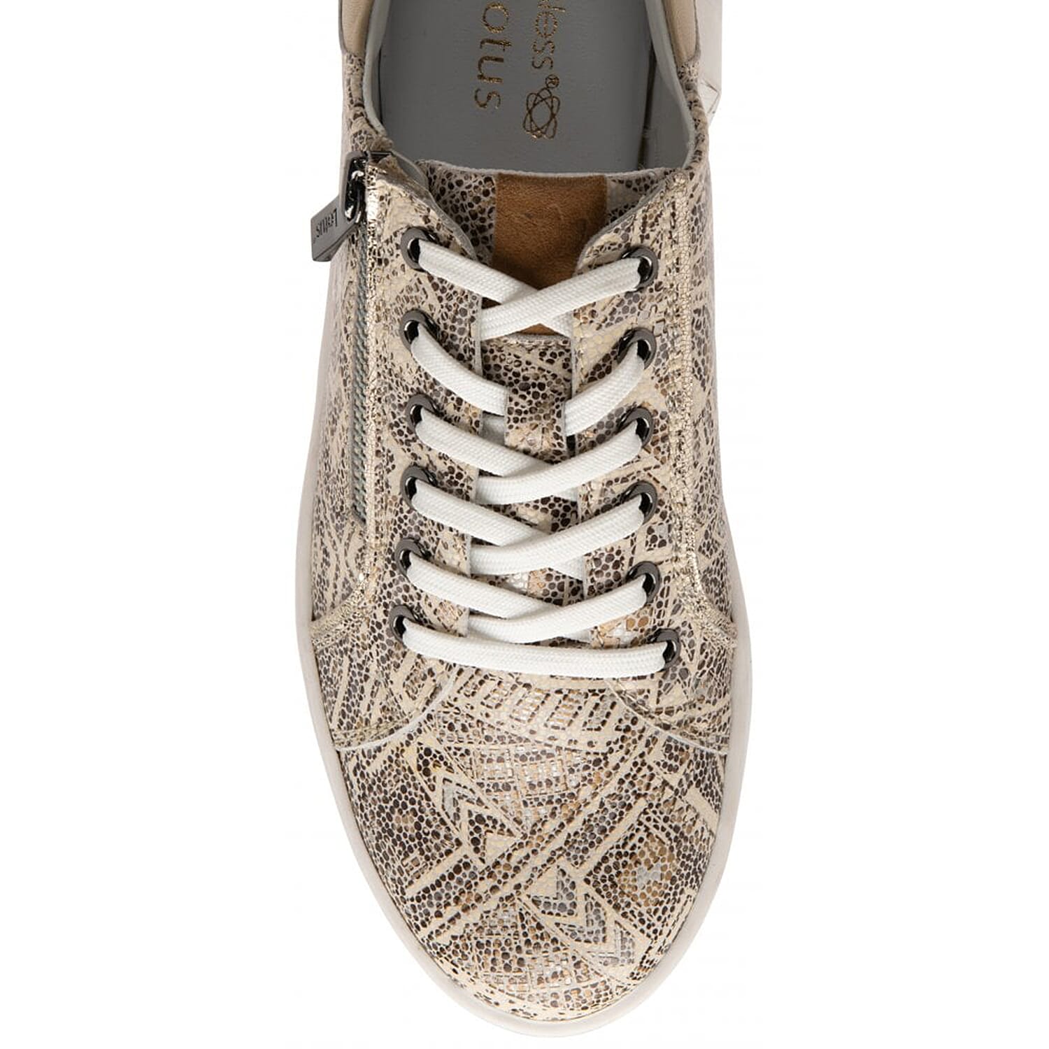 LOTUS Printed Leather Serene Casual Trainers  (Size 4) - Natural Tribal